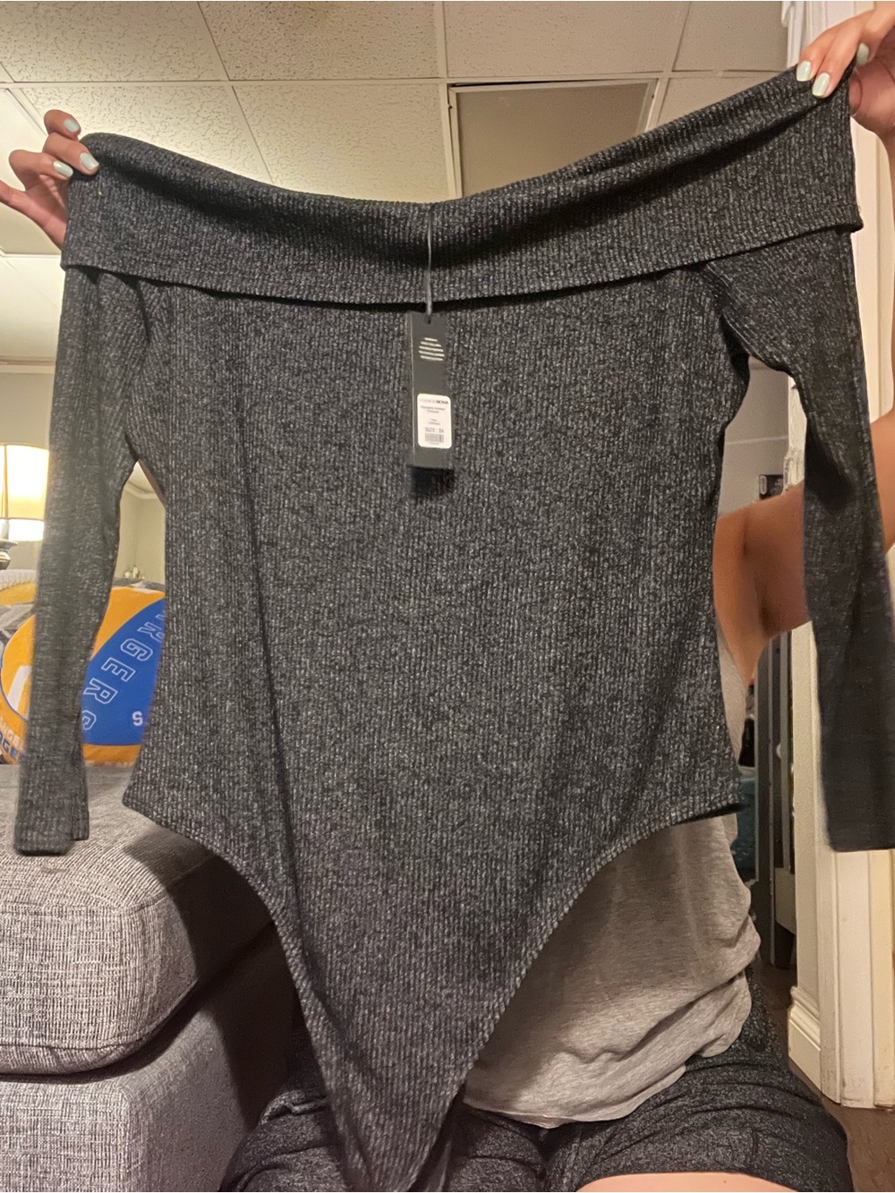 Fashion Nova Ribbed Sweater Bodysuit